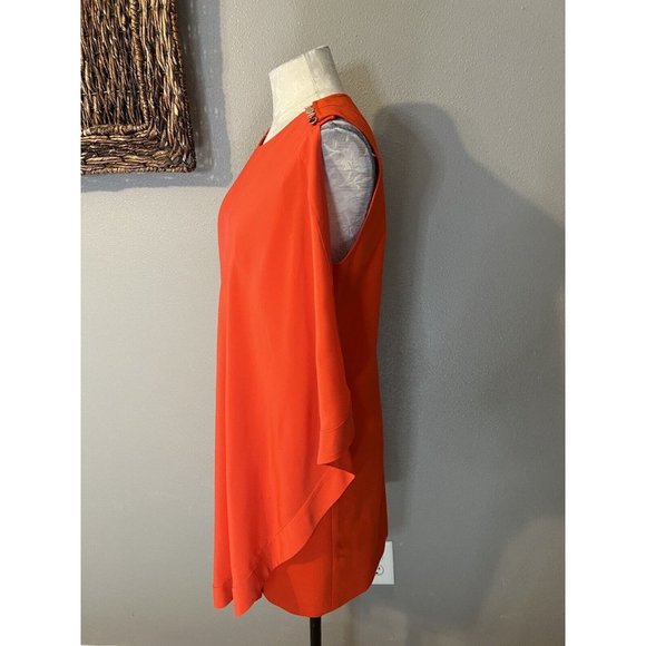 Ted Baker Dress 4 Stretch Red Orange Career Church 10 Large $295 - Picture 8 of 12